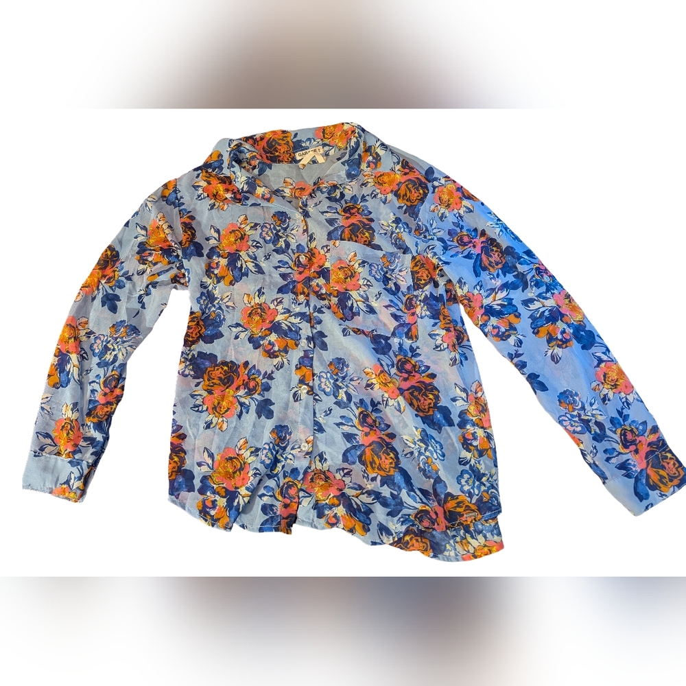 Women's Garage Floral Long Sleeve Shirt Size Medium
